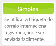 Se utilizar a Etiqueta do correio Internacional registrada,pode ser enviada facilmente.